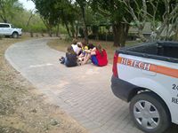 Mr Vusi Shongwe, Mr Sibandiso Nkuna and Mr Moeti Mmusi at the scene.