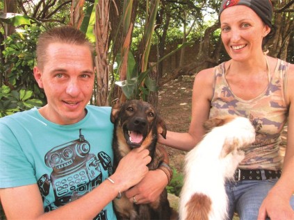 Mr JK Klopper and Ms Viana van den Heever adopted Rover (left), another dog they had rescued from a snare in the Friedenheim district.
