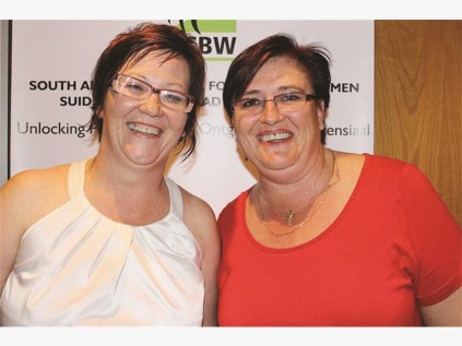 The old and the new: Retiring chairlman, Ms Carmolieta Vermeulen with Ms Michelle Hugo.