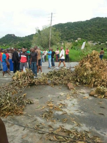 Residents have blocked the road in KaNyamazane.