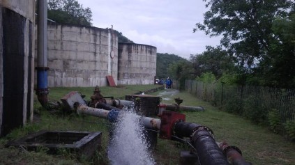 Water being pumped out as precautionary measure.