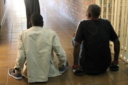 Victims crawling away after interview with media.