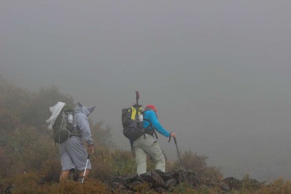 Weather conditions sometimes made for a difficult climb. Photo: Provided by Wayne Matthew