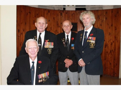 Front: Hugh Hall. Back: Fred Naudé, John Taylor and Bill Ashton 