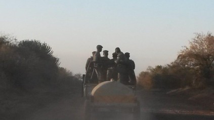 The members of the Greater Limpop Transfrontier Park's anti-poaching unit who made the arrest.