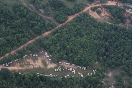 Aerial stock yard at African Lilac quarry