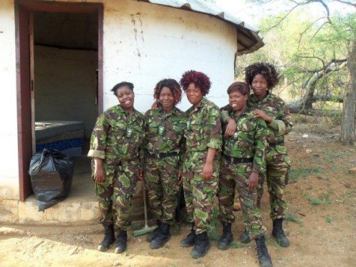 Some members of the anti-poaching unit, the Black Mambas