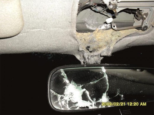 Cartrack's vehicle was also shot at and the bullet barely missed the two occupants.