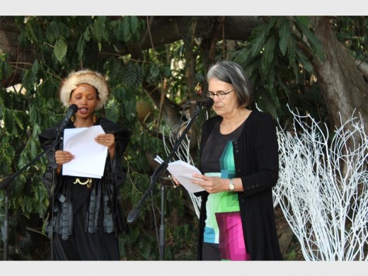 Kunswerke van Ilona Petzer, Annalie Odendaal, Erica Schoeman, Celeste Higgs en Mariana Zwaan.