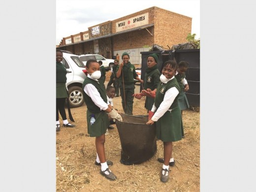 Learners from Metropolitan Preparatory College removed heaps of rubbish.