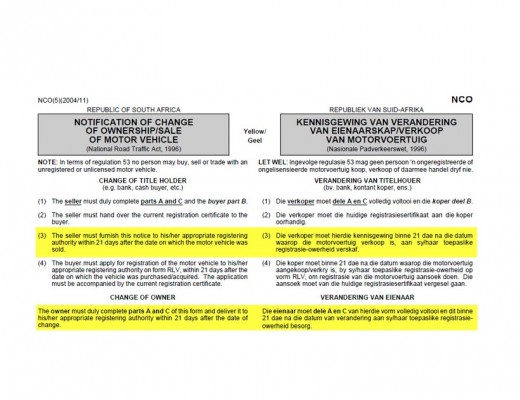 A change of ownership notice must be completed by the seller.