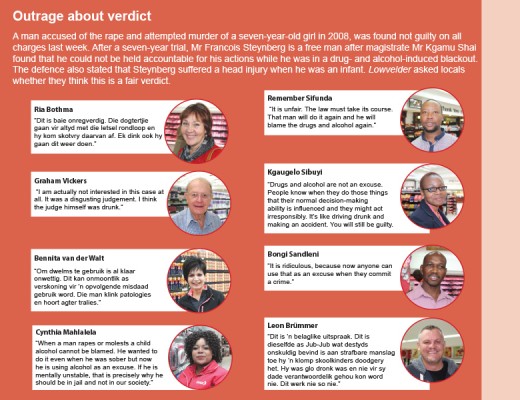 'n Meningspeiling oor die Steynberg-uitspraak wat in vandag se gedrukte uitgawe van Laevelder verskyn.
