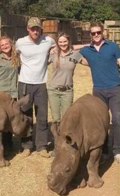 Prince Harry visited the well-known rhino sanctuary on Friday.