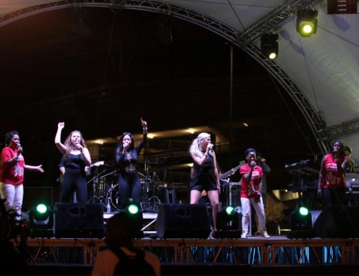 The finalists from the competition joined in performance.