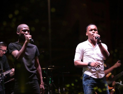 Siphelele Ngcobo and Karabo on stage.