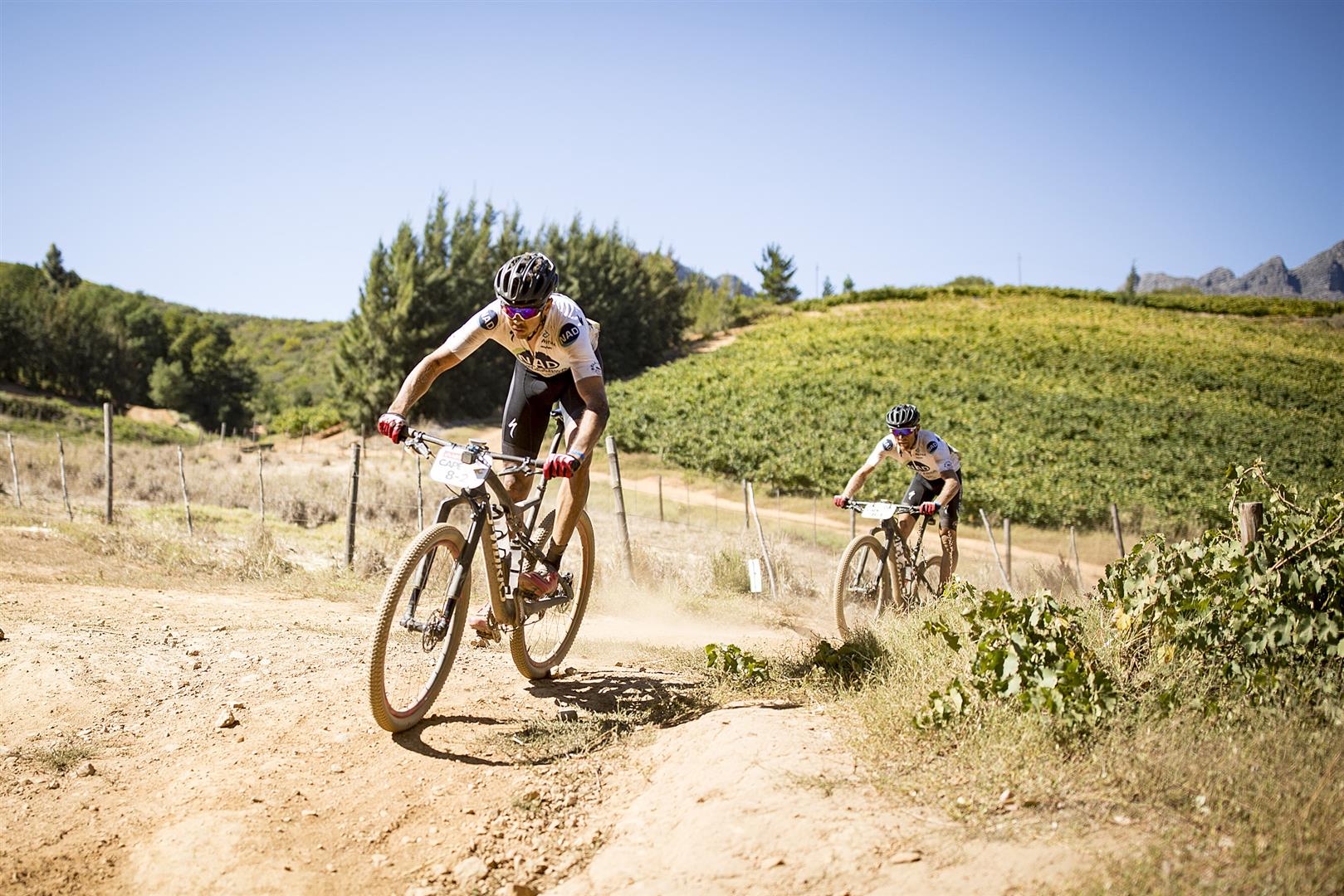 Nico Bell and Gawie Combrinck of NAD Pro MTB during stage 3 of the 2016 Absa Cape Epic Mountain Bike stage race held from Saronsberg Wine Estate in Tulbagh to the Cape Peninsula University of Technology in Wellington, South Africa on the 16th March 2016 Photo by Nick Muzik/Cape Epic/SPORTZPICS PLEASE ENSURE THE APPROPRIATE CREDIT IS GIVEN TO THE PHOTOGRAPHER AND SPORTZPICS ALONG WITH THE ABSA CAPE EPIC ace2016