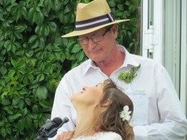 Roy and Tracy enjoy a moment during the speeches.