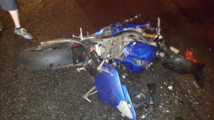 Mnr. Errol Hayes se motorfiets na die ongeluk.