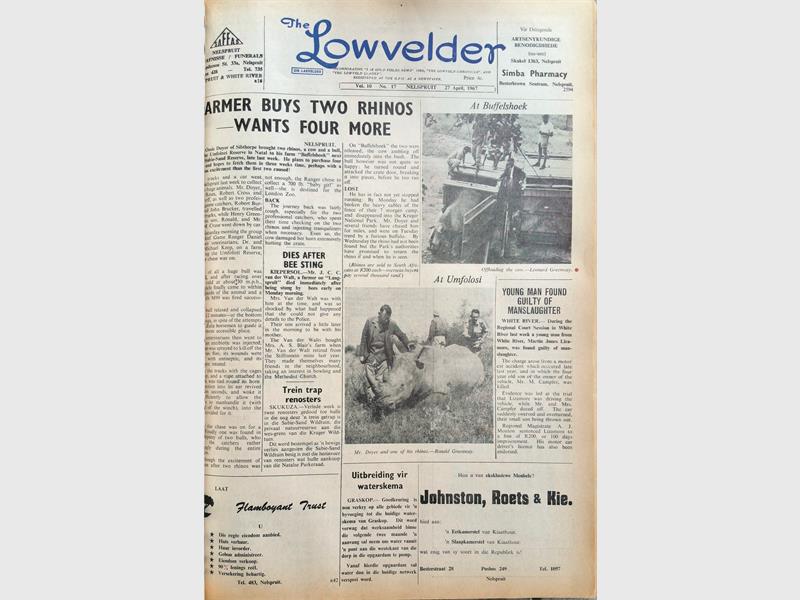 headlinesin The Lowvelder of nearly fifty years ago.