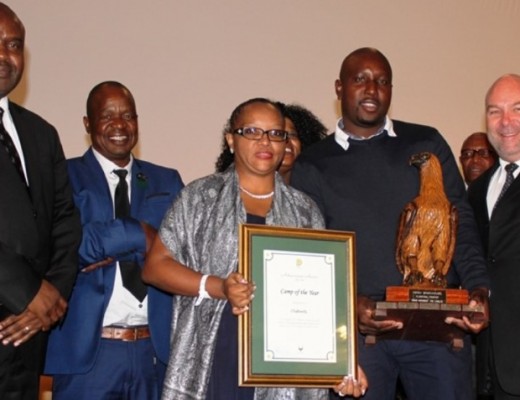 Vusi Maknsi (second from right) was part of the team of Olifants Camp that won Camp of the Year award at the KNP Achievement Awards 2016.
