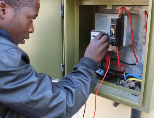 Mr Dumisani Maphalala from the municipality fixed the rigged machine.