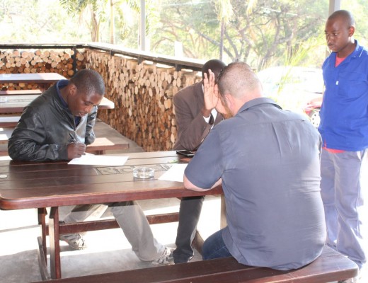 Mr Naudé and members of the investigating team.