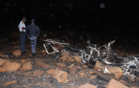 The light aircraft was burnt beyond recognition.