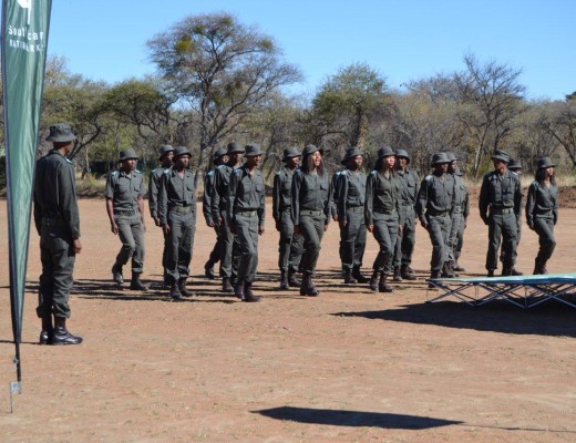 Rangers performing their drill at Marukele.