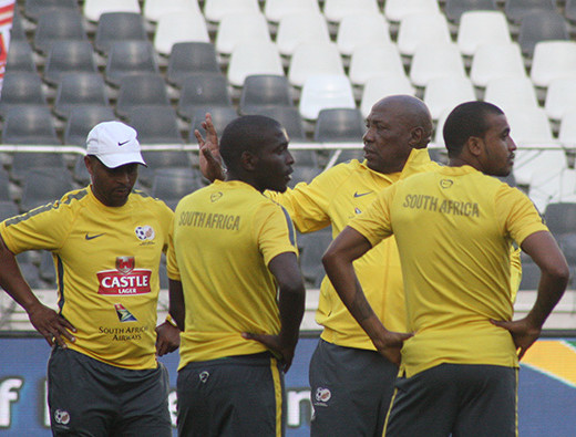 Shakes Mashaba calls the shots at yesterday's practice session.