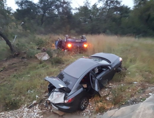 The robbers' car veered off the road.