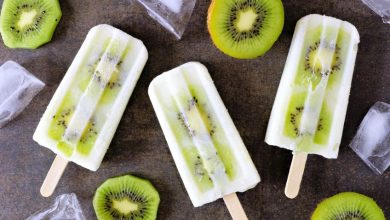 Organic kiwi and banana ice lollies