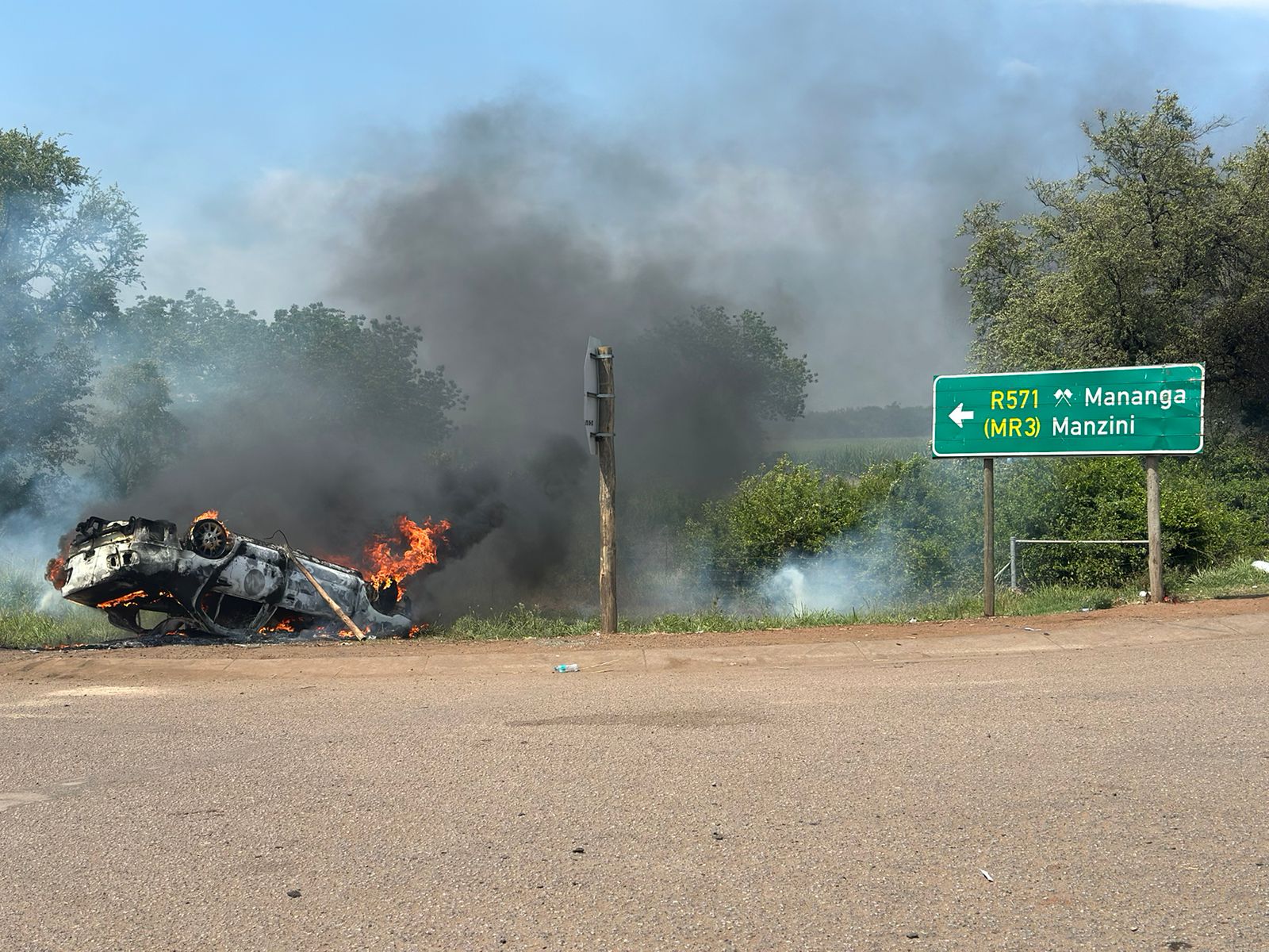 The vehicle that was set alight.
