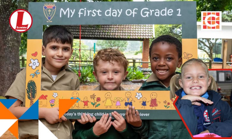 Hamza Raja, Rogan Coetsee and Isheanesu Lebea of Uplands Prep. Inset: Laerskool Laeveld's Leané van Wyk.