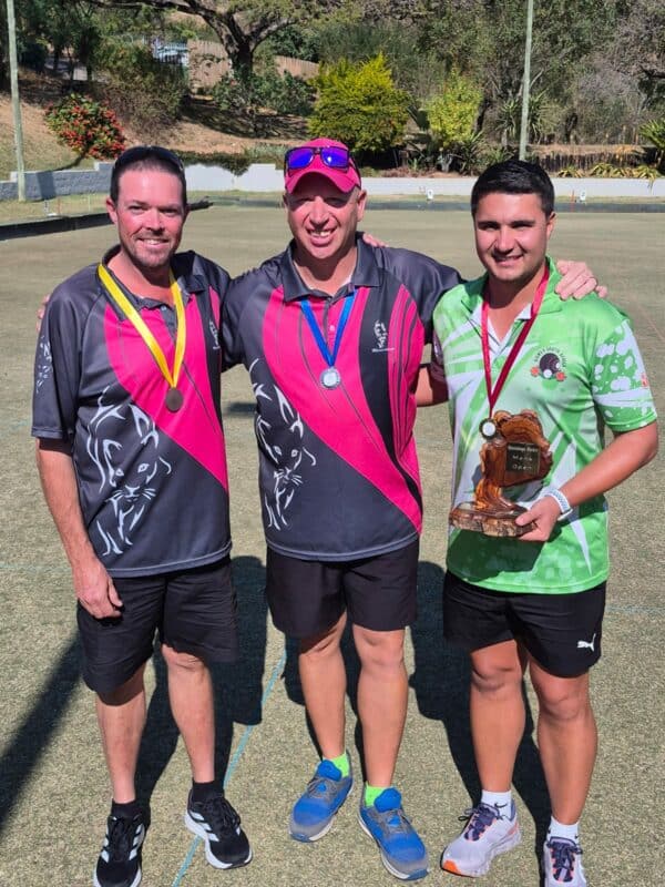 Johan Nel, Lanie Nel and Micus Grech were the top three open men's bowlers.