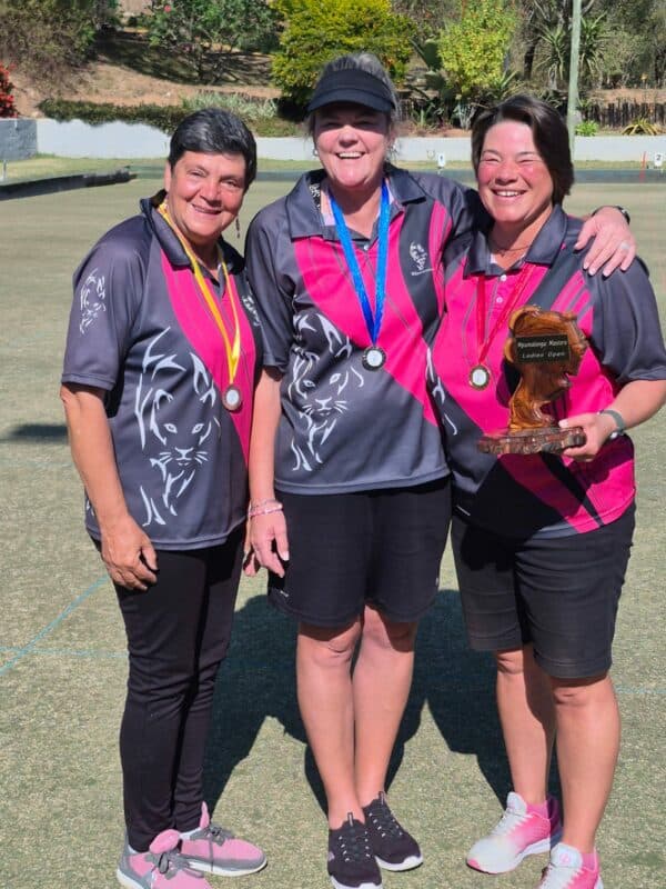 The three ladies on the podium in the open division. Retha Grobbelaar, Madelein Naudé and Angie Josten.