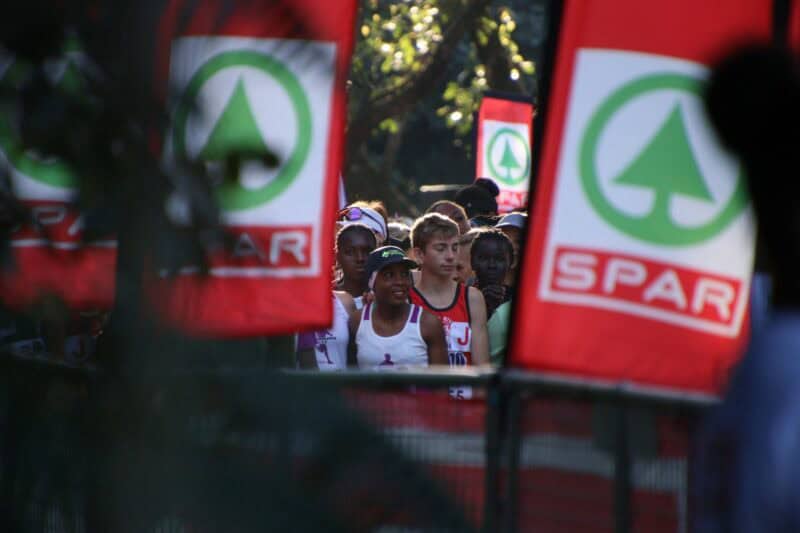 Runners line up at the start of the 10km race. > Photo: Blake Linder
