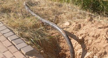 The portion of the cable that the suspect was found cutting. Photo: Supplied/Hi-Tech Security