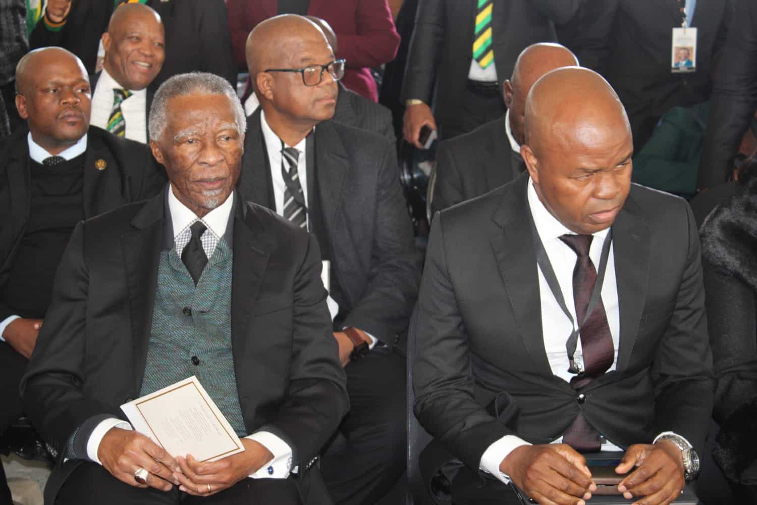 The former president of South Africa, Thabo Mbeki, and the premier of Mpumalanga, Mandla Ndlovu.
