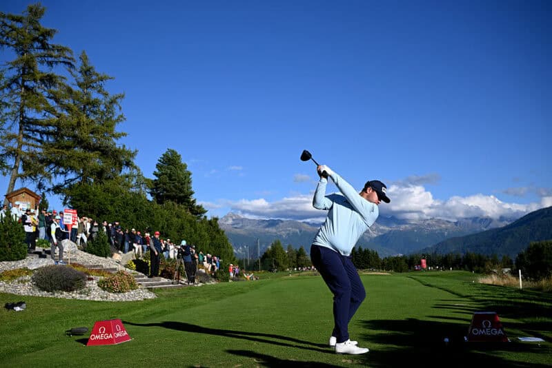 Thriston Lawrence tees off on the seventh hole in the third round. > Photo: Stuart Franklin/Getty Images