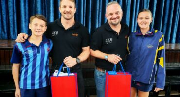 Anrich Botha, Jaco Kriel, Werner Bezuidenhout, en Leanie Alberts.