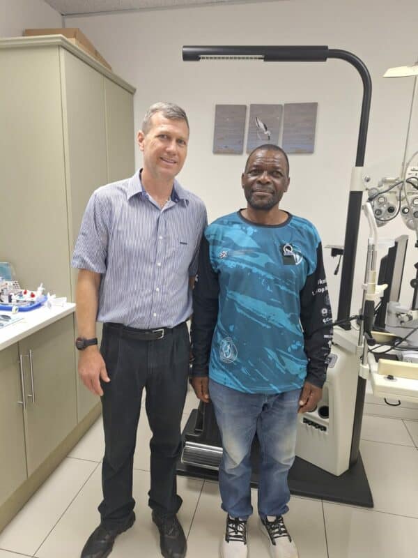 Dr Johan Eksteen with one of his patients, Geelbooi Mashilo.