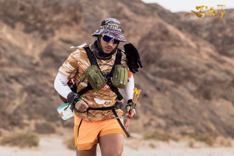 Damien Kühn traverses some harsh terrain. > Photos: Sourced/Ultra Gobi 400