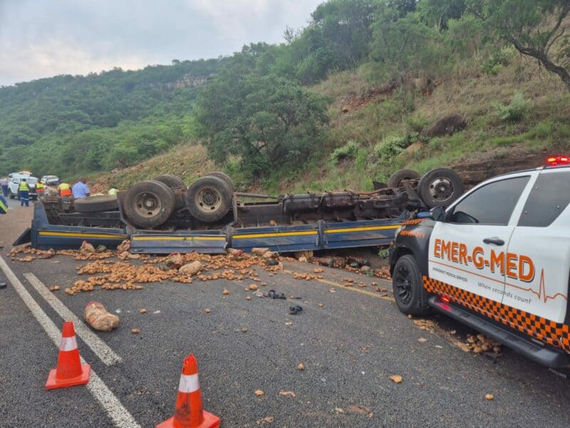 The truck that overturned on the N4.