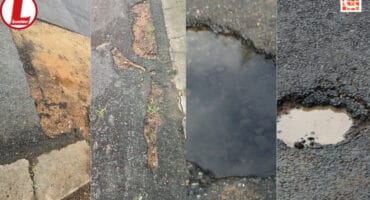 Some of the recently-formed potholes in Mbombela. > Photos: Tumelo Waga Dibakwane