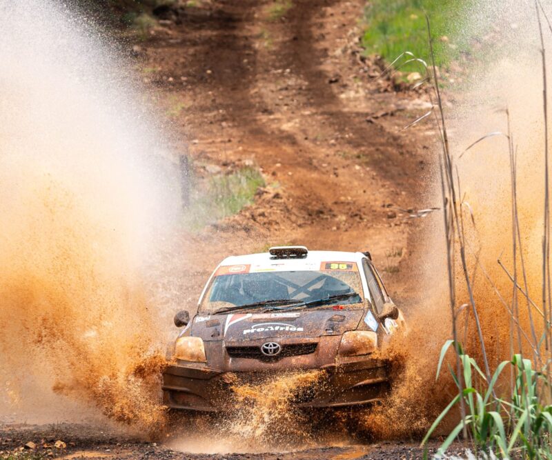Winners of the national rally title, Benjamin Habig and Barry White behind the wheel of their Volkswagen Polo. > Photo: Facebook/TRAC N4