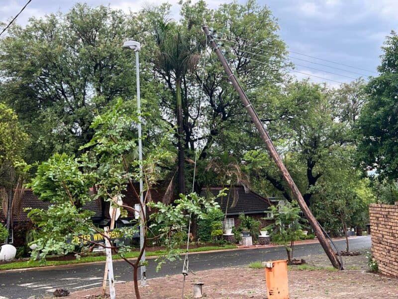 Electricity poles were also destroyed.