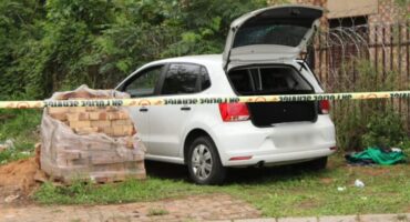 The white VW Polo at the crime scene.