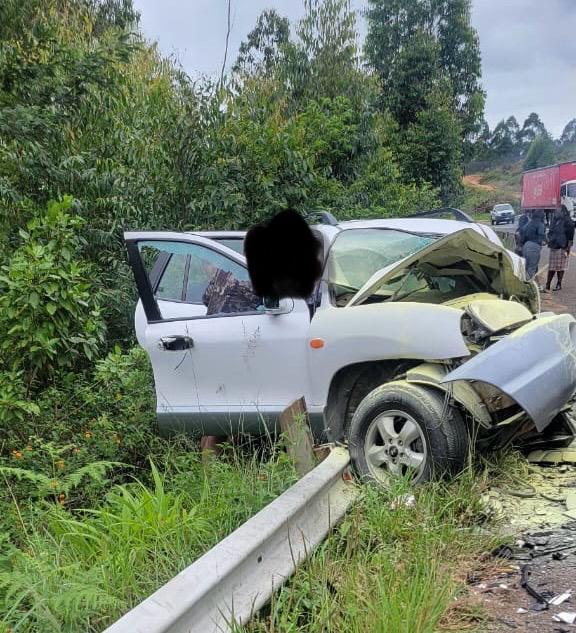 The wreckage of the SUV.