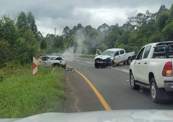 The two vehicles that were involved in the accident.