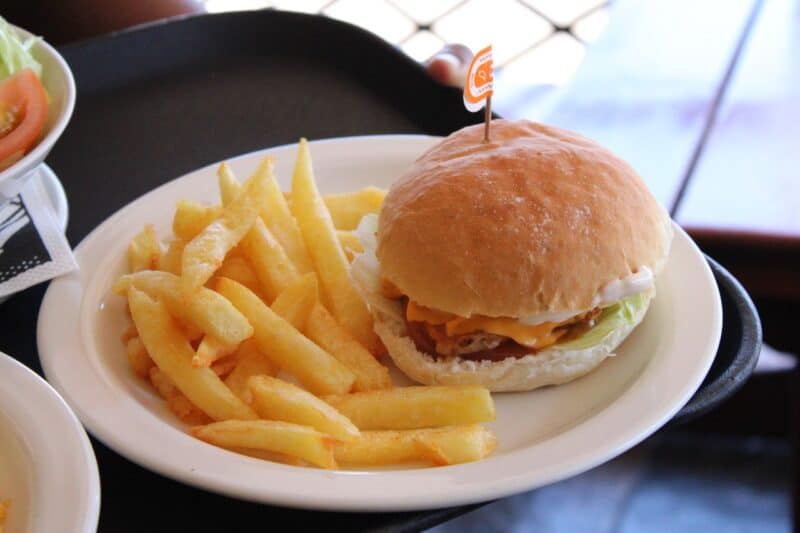 Piri-piri chicken burger.